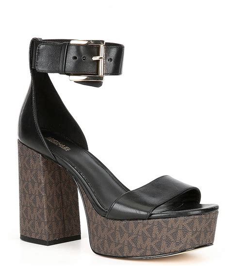 michael kors tara platform|Tara Leather and Logo Platform Sandal .